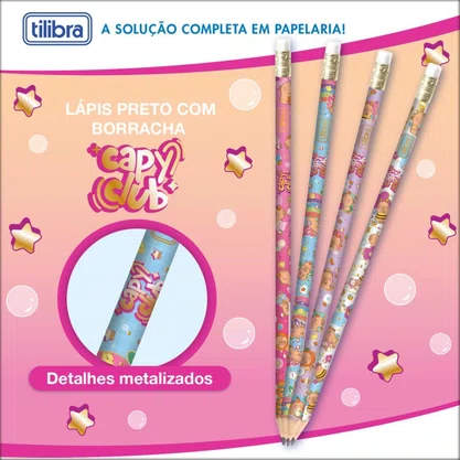 Lápis Preto Nº 2 Capivara Capyclub Tilibra Sortido