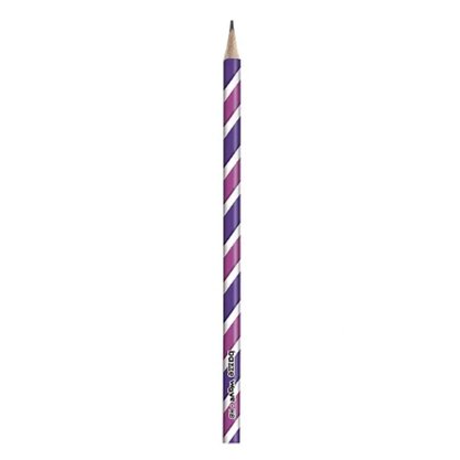 Lápis Preto Nº 2 HB Redondo Roxo e Rosa Wave Bazze
