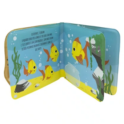 Livro Banho Companheiros No Banho Caranguejo C/ Esponja Todo Livro