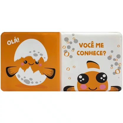 Livro Banho Companheiros No Banho Peixe Palhaco C/ Esponja Todo Livro