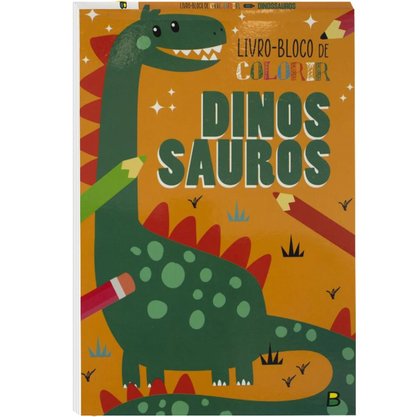 Livro Bloco de Colorir Dinossauros Todolivro