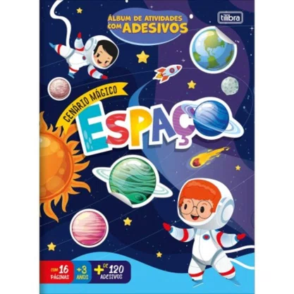 Livro de Atividades Cenário Mágico Espaço com 100 Adesivos Tilibra