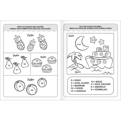Livro de Atividades Colorir 8 Páginas Tabuada Académie Tilibra