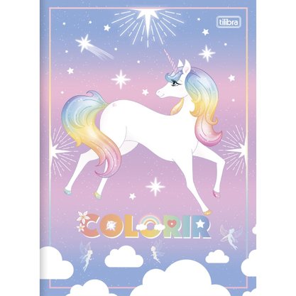 Livro de Colorir 8 Páginas Colorir Unicórnio Blink Tilibra