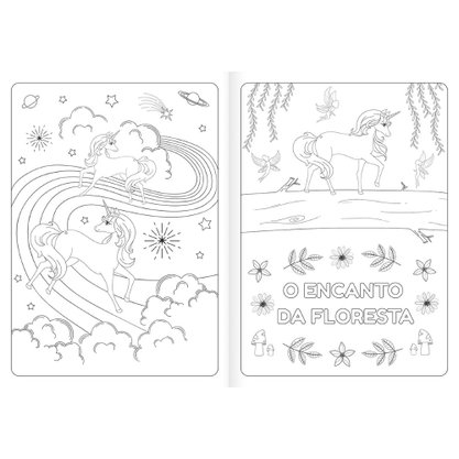 Livro de Colorir 8 Páginas Colorir Unicórnio Blink Tilibra