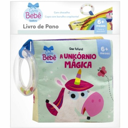 Livro Pano A Unicornio Magica  C/ Chocalho Todolivro