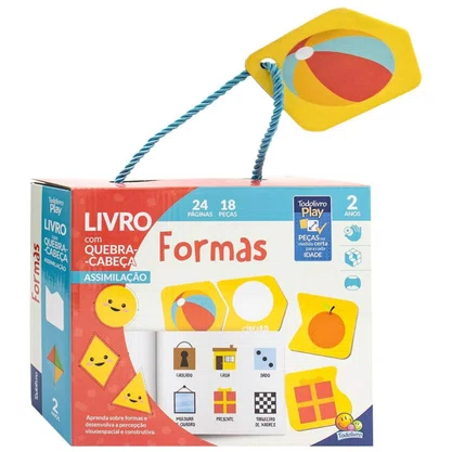 Livro Quebra-cabeça Progressivo Formas 24 Pg 18 Pecas 2 Anos Todolivro