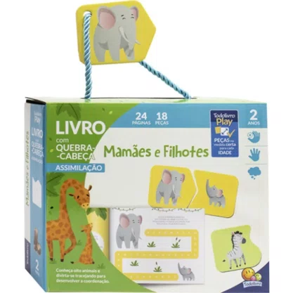 Livro Quebracabeca Progressivo Mamaes E Filhotes  24 Pg 18 Pecas 2 Anos Todolivro