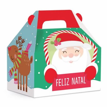 Maleta Kids Natal Grande Colorido Boneco de Neve 15x10x15cm Cromus Unidade