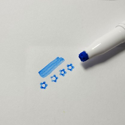 Marca Texto Azul com Carimbo de Flor Brw