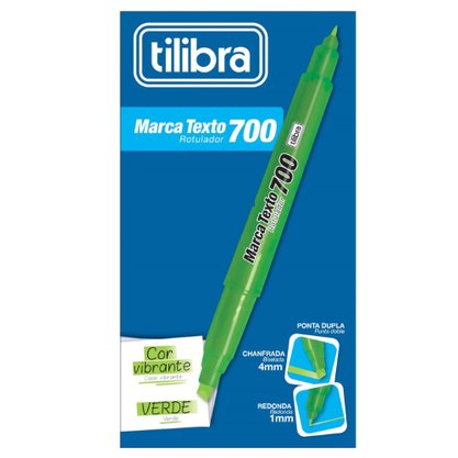 Marca Texto Duas Pontas 1Mm E 4Mm Verde 700 Tilibra