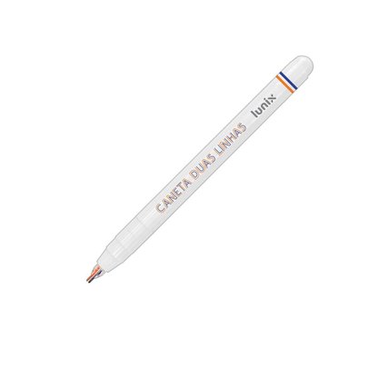 Marcador Duas Linhas 0,5mm Azul e Laranja Lunix Tilibra
