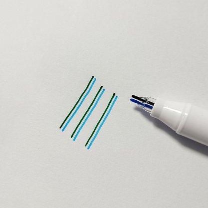Marcador Duas Linhas 0,5mm Azul e Verde Soul Brw