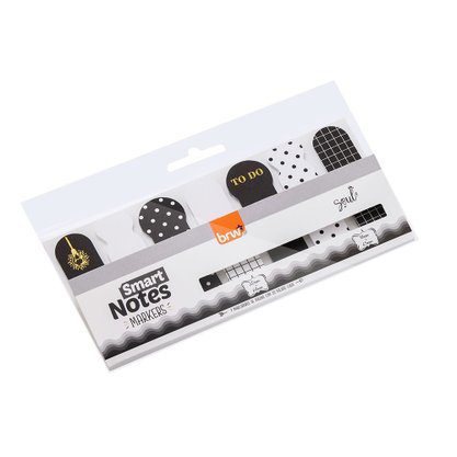 Marcador de Página Adesivo Preto e Branco Smart Notes Brw