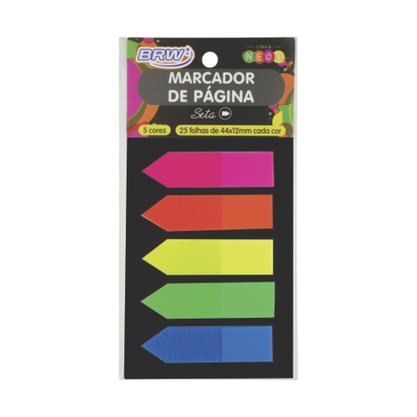 Marcador de Página Adesivo Seta 5 Cores Neon Smart Notes Brw