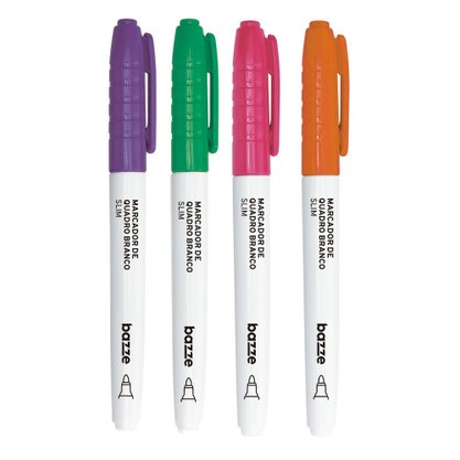 Marcador Para Quadro Branco Slim 4 Cores Bazze