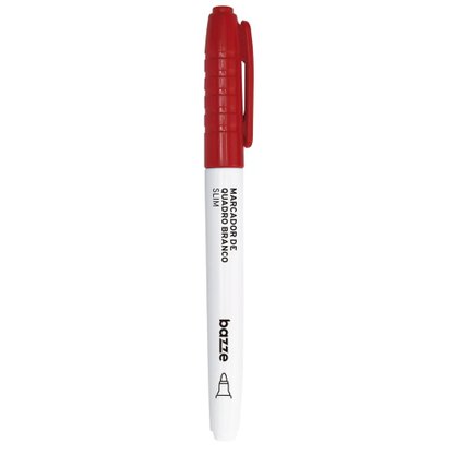 Marcador Para Quadro Branco Vermelho 4 Mm Slim Bazze
