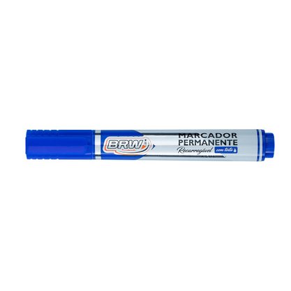 Marcador Permanente Recarregável Prime Azul Brw