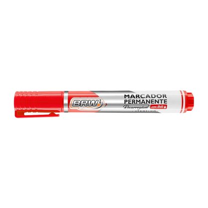 Marcador Permanente Recarregável Prime Vermelho Brw