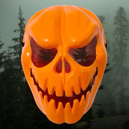 Máscara Caveira Abóbora Laranja Importado