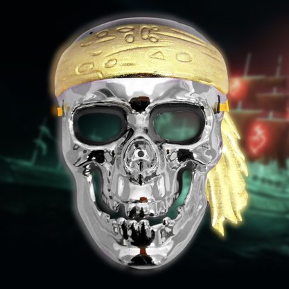 Máscara Caveira Pirata Dourado Halloween Importado