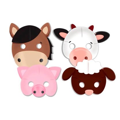 Máscara Papel  Fazendinha 6 unid Regina