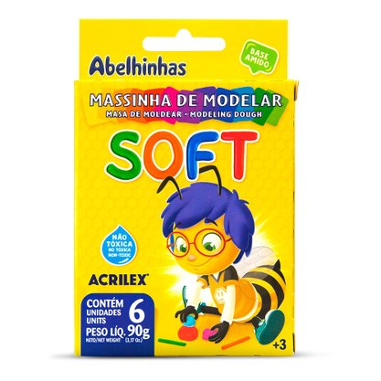 Massa De Modelar 06 Cores 90g Soft Acrilex