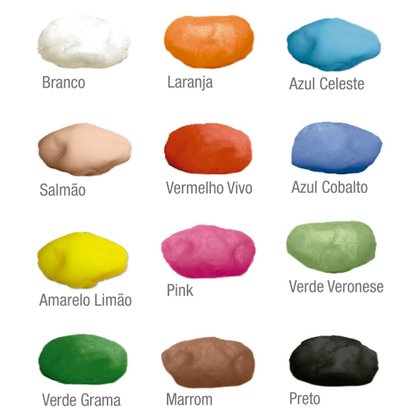 Massa De Modelar 12 Cores 180g Soft Acrilex