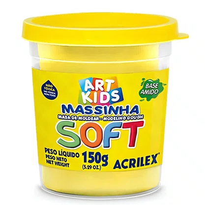 Massa De Modelar 150g Amarelo Limão Soft Acrilex