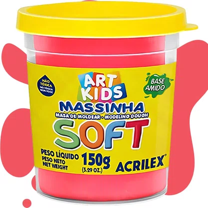 Massa De Modelar 150g Vermelho Soft Acrilex