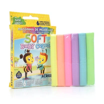 Massa De Modelar Baby Colors 06 Unidades Soft Acrilex
