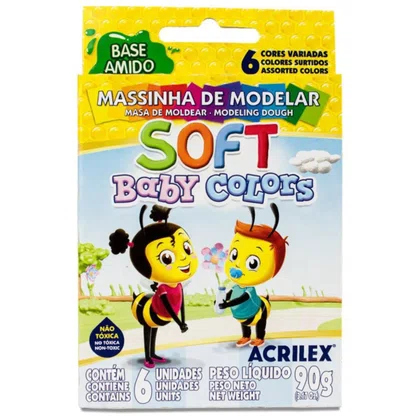 Massa De Modelar Baby Colors 06 Unidades Soft Acrilex