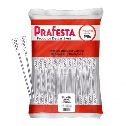Mexedor para Drink C/200 Unidades Cristal PraFesta