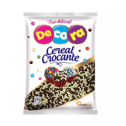 Micro Cereal Crocante Preto e Branco Decora 500g Cacau Foods