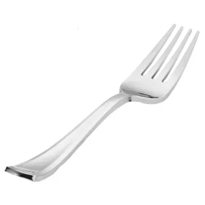 Mini Garfo de Sobremesa Inox Plástico C/24 Unidades