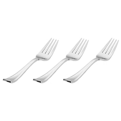 Mini Garfo de Sobremesa Inox Plástico C/24 Unidades