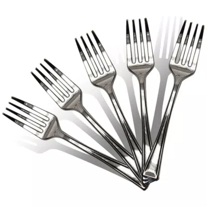 Mini Garfo de Sobremesa Inox Plástico C/24 Unidades