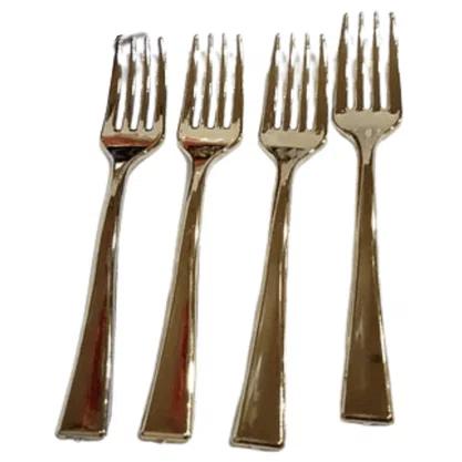 Mini Garfo de Sobremesa Inox Plástico C/24 Unidades