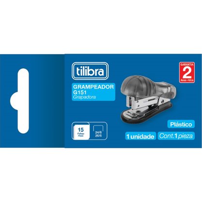 Mini Grampeador Metálico 15fls G151 Preto Tilibra