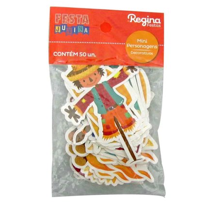 Mini Personagens Festa Junina 50 Unid Regina