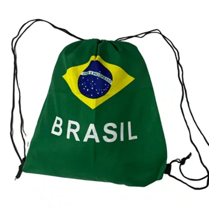 Mochila Bandeira Brasil Tecido 30x40cm