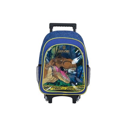 Mochila Com Rodas Azul Dinossauro Raptors BRW