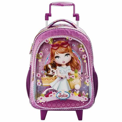 Mochila Com Rodas Jolie Ruiva Luxo Tilibra