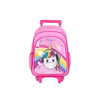 Mochila Com Rodas Rosa Unicórnio Magic BRW