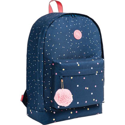 Mochila de Costas Azul e Poá Dots Academié Tilibra
