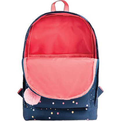 Mochila de Costas Azul e Poá Dots Academié Tilibra