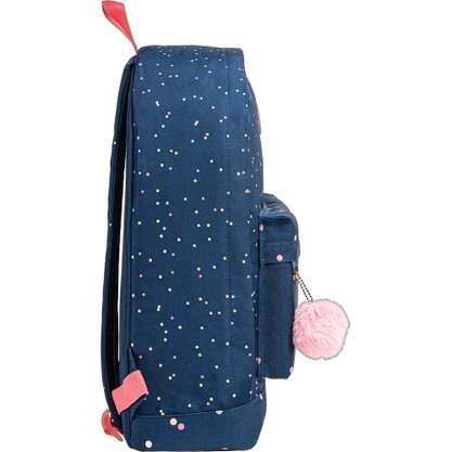 Mochila de Costas Azul e Poá Dots Academié Tilibra