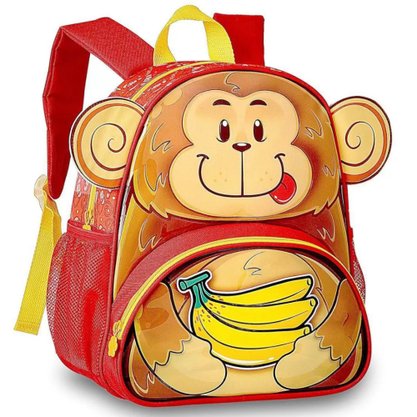 Mochila De Costas Baby Macaco Vermelha Clio Style