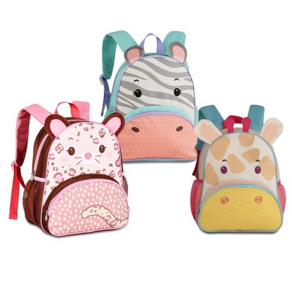 Mochila de Costas Pequena Bege Girafa Pets Clio