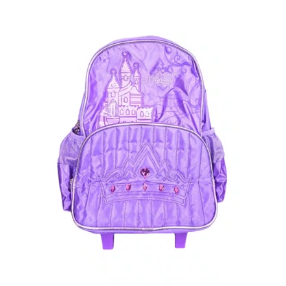 Mochila Escolar com Roda Grande Lilás Princesas Magicas Clio